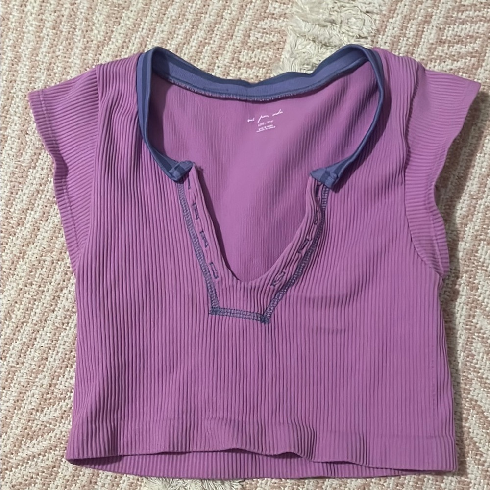 Urban Outfitters Purple Ribbed Crop Top